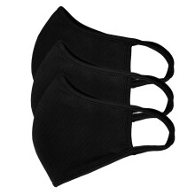School Face Covering 2 Layer Washable Reusable Breathable Dust Filtration Splash Resistant 3 Pack Black Large Cycling