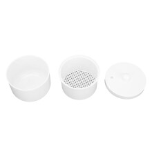 White Dental Burs Cleaner Container - Dust-Proof Durable Portable