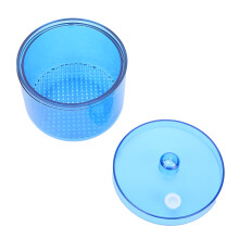 Zahnbohrer-Reinigungskasten, Kunststoff, transparent blau, rund