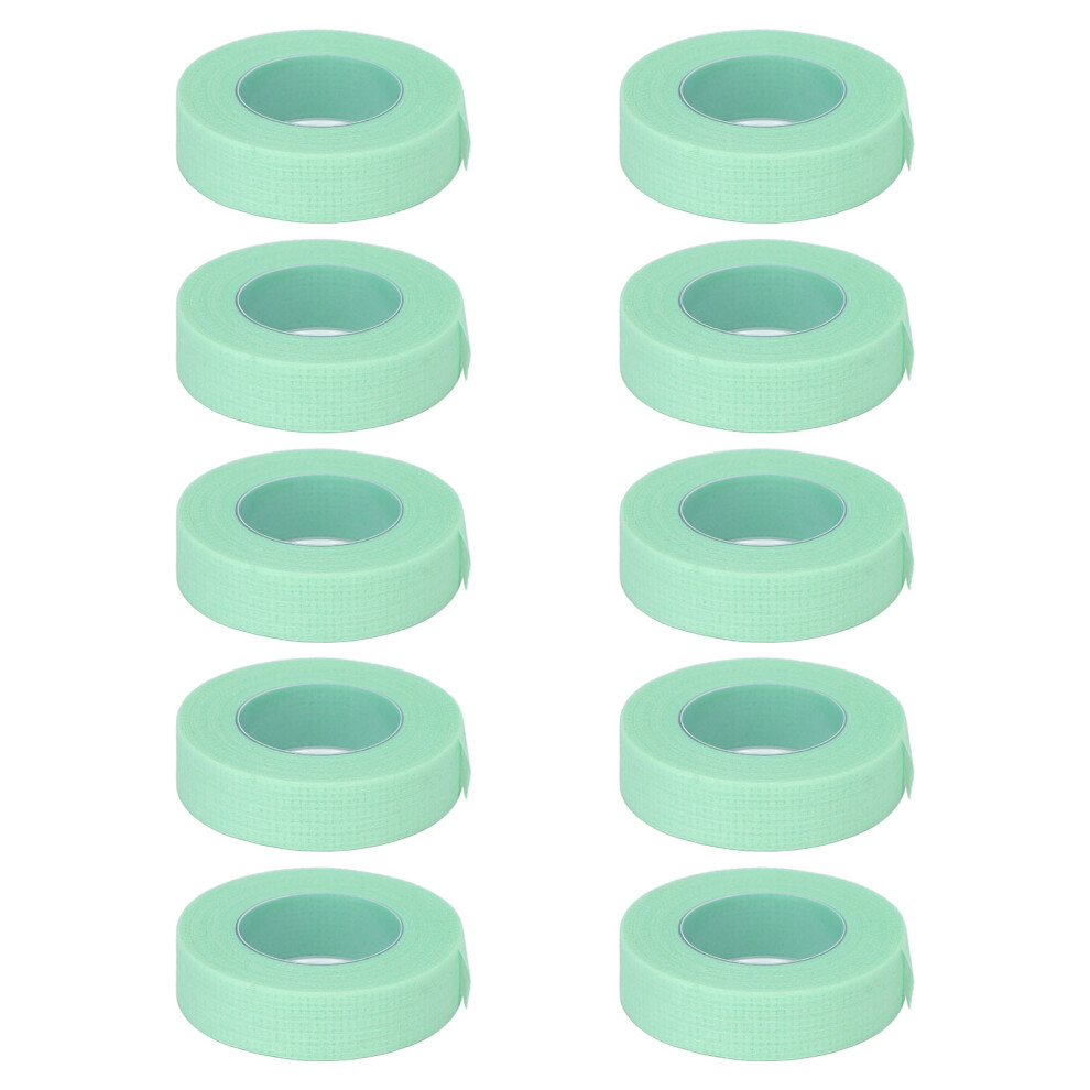 Green Professional Eyelash Extensions Tape, Breathable Fabric & Moderate Stickiness For Painless Removal (10 Rolls, )