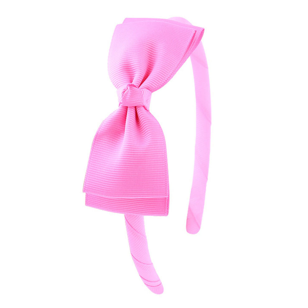 Timeless Bowknot Headwear, Fashion Bow Headband with Durable Grosgrain Ribbons, Comfortable Hair Hoop for Little Princesses, Solid Color Design for