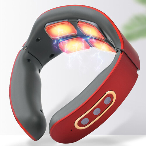 Elektrisk nackmassageapparat med Bionic Pulse Tech, flera massagelägen, ergonomisk passform, varm terapi, intelligent timerfunktion, 6 program, 9 1