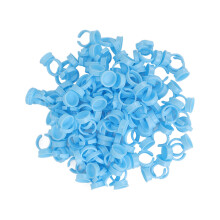 Blue Glue Rings for Lash Extensions, Eco-Friendly Disposable Supplies with Adjustable Diameter, Non-Toxic Eyelash Glue Holder for Salon Professionals