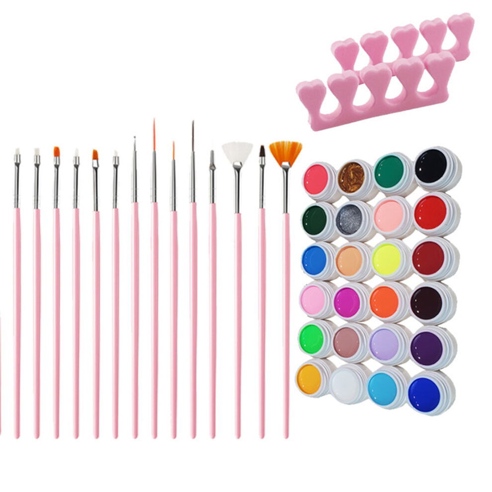 Multicolor Nail Art Brushes Set, Builder Nail Gel Brush Offers Precise Application For Creative Nail Art Designs For Halloween Parties For Nightclubs