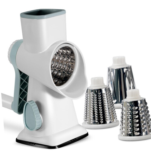 Functional Rotary Kitchen Gadget White Multi Function Vegetable Grater Slicer Shredder Easy Clean Space Saving