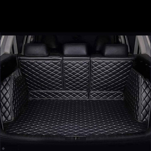 Car Boot Liner for Dacia Duster 2018, Full Coverage Waterproof Leather Rear Trunk Mats AntiScratch Trunk Pad Cargo Tray Protector Liners,Black/A