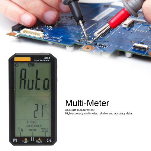 620A Full Screen Digital Multimeter ABS Black for Voltage, Current & Resistance 2