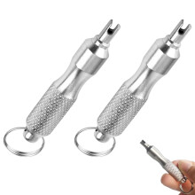 Valve Core Removal Tool 2Pack Stainless Steel Tyre Valve Core Tool Portable Valve Key Stem Puller For Car Truck Bike