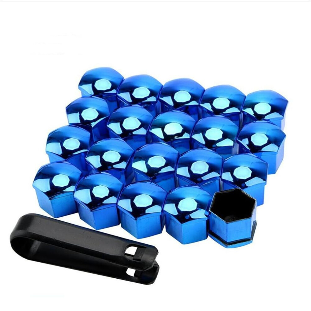 Tire Screw Caps 20Pcs Universal 17Mm/19Mm/21Mm Electroplated Wheel Hub Decor Plastic Shell Nuts Covers Blue 9094768686683