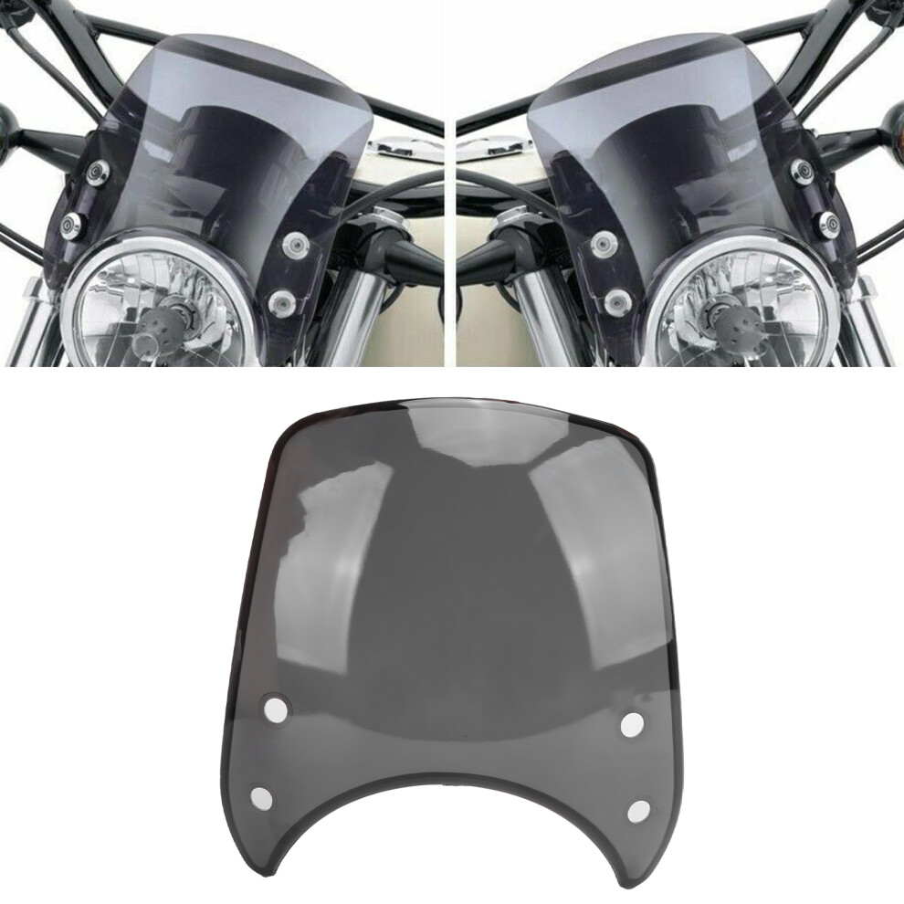 Motorcycle Vintage Windshield 5-7In Pc For Headlamp Retrofit Gray 3231378148866