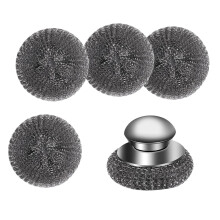 Steel Wool Scrubber with Handle for Effortless Grease Removal, Corrosion‑Resistant, Multi‑Surface Cleaning Set