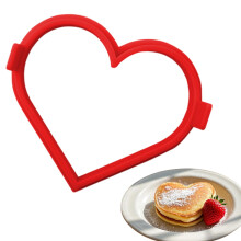 Heart Shape Pancake Molds, NonStick Silicone Pancake Ring Muffin Shaper, For Eggs Omelettes Sandwiches, Red
