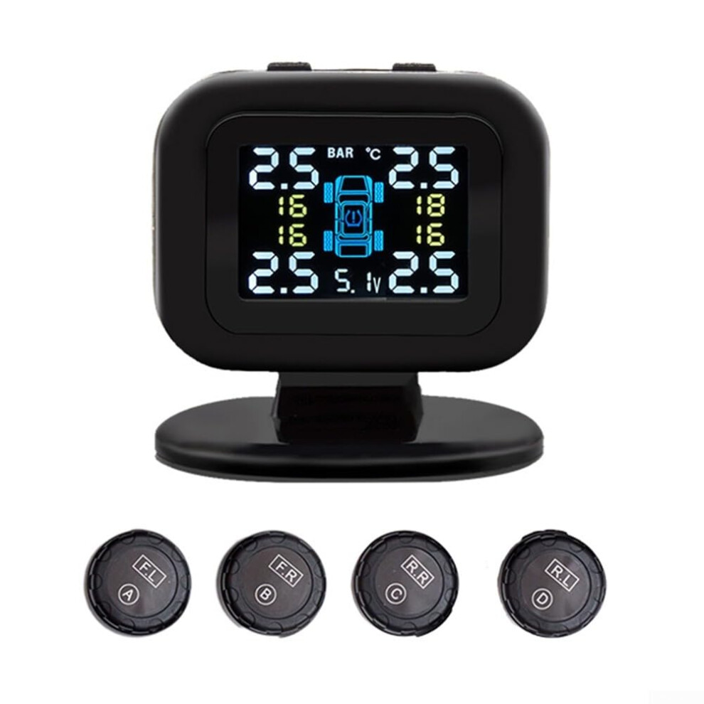Usb Wireless Tire Pressure Monitoring System With 4 Ip67 Waterproof Sensors And Lcd Display 9199774431224