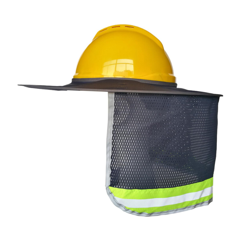 Sunshade Neck Shield For Hard Hat Construction Helmets Navy Blue Visibility Reflective Mesh Wide Coverage 9187378727980