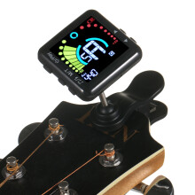 Accordeur de guitare clip-rechargeable avec métronome, écran LED, dimensions 47x46x20mm