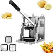 Commercial French Fry Cutter with Multiple Blade Sizes, Wall Mounted Potato Chipper, Easy Clean