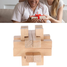 Holzpuzzle für Erwachsene, 15,2 cm – Gehirntrainingsspielzeug mit ineinandergreifenden Teilen