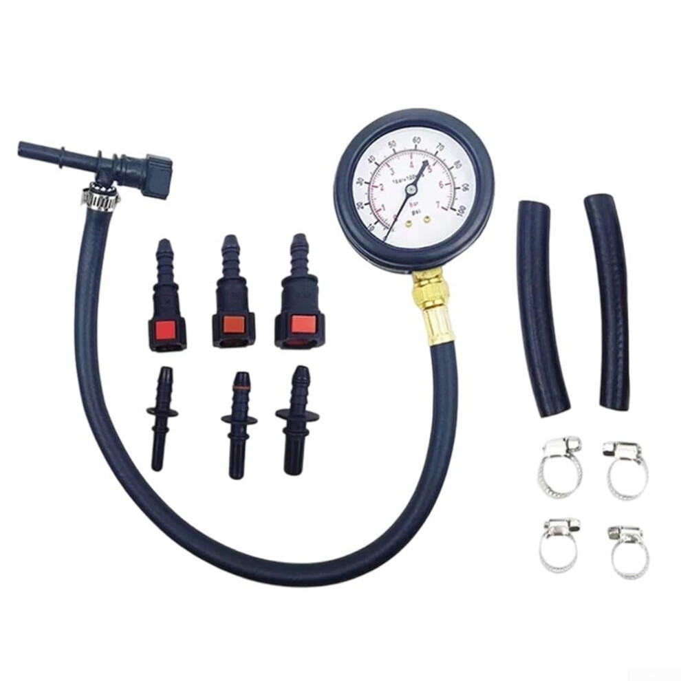 Fuel Pressure Gauge 0100 Psi For Cars And Motorcycles, Accurate Test Kit For Fuel Injection 9094768687956