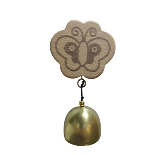 Sonnette à montage adhésif, cloches de commerçant en bois,-7