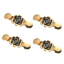 Pack of 4 Women Nonslip Lapels Connectors Clip Alloy-Gold