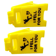 Romantics “I Fell for You” Mini Sign Funny-2pcs yellow black