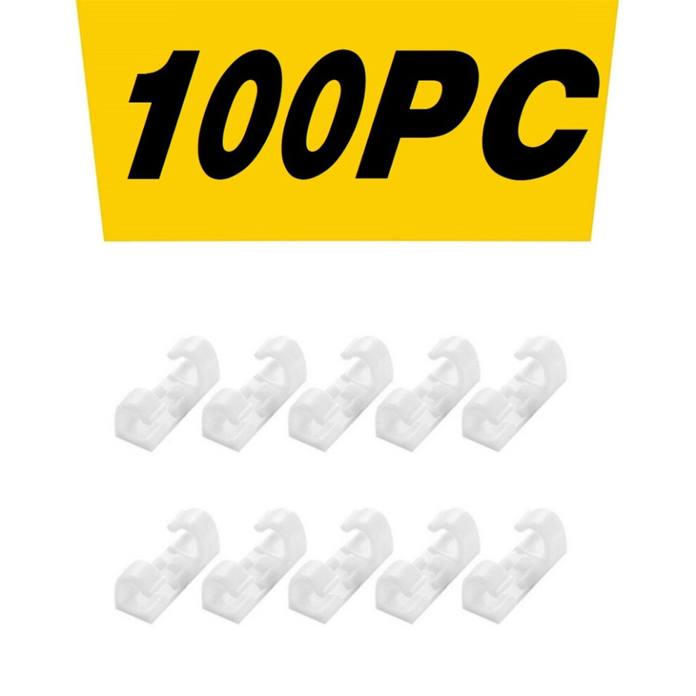 (C) White 20Pc Self-Adhesive Desktop Cable Organizer Fixing Clamp 6094169467419