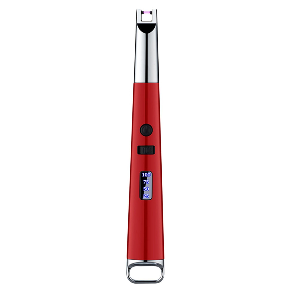 (Red) Photoelectric Induction USB Charging Lighter Windproof Flameless Electronic Lighter