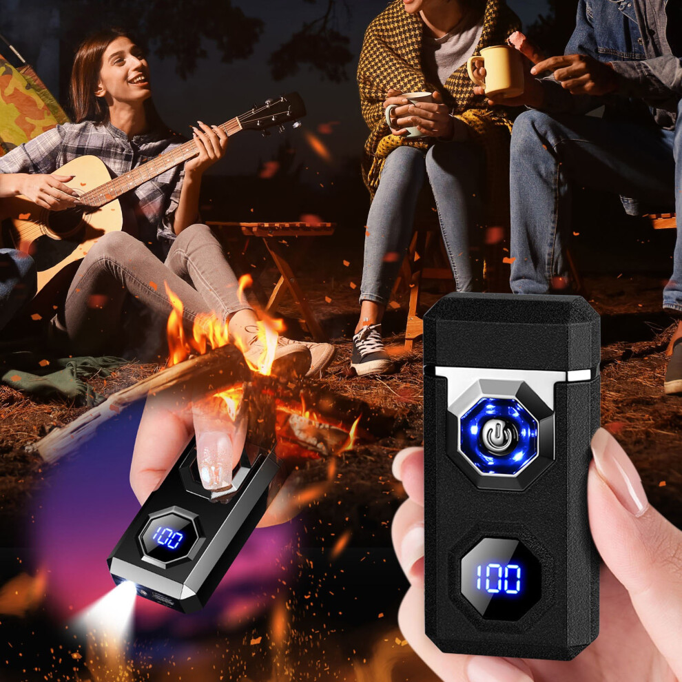 (Gray) USB Charging Windproof Lighter