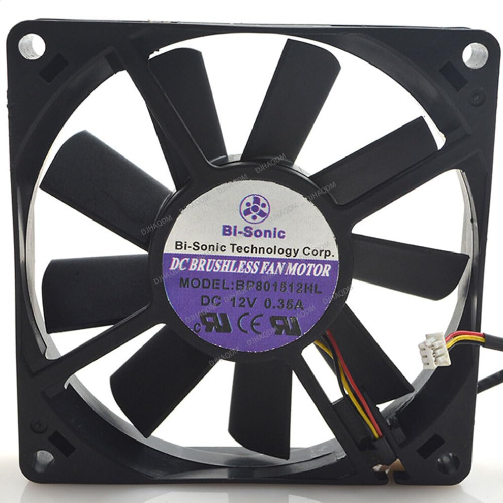 Cooling Fan 12V 80Mm 3Wire Speed Low Noise Replacement For Bisonic Bp801512ml 9382693060341