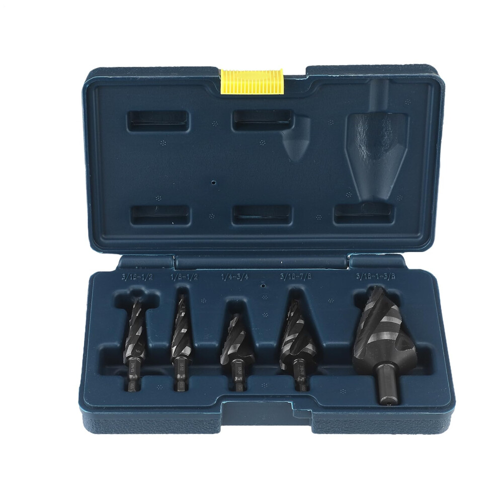 Step Drill Spiral Flute Hss Bit Titanium Coated Cone Drill Hex Shank Multi Size Hole Cutter For Sheet Metal Blue Diy 9094768688687