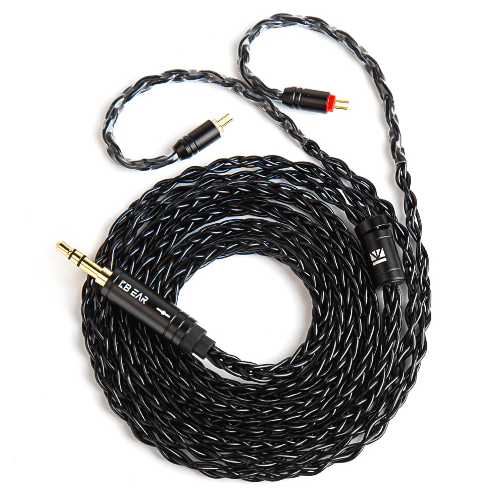 Kbear St12 2Pin Iem Cable, 8 Core 4N Ofc Silverplated For Kz Zst/As10/Es4 (, 2Pin 3.5Mm) Dark 9347817249415