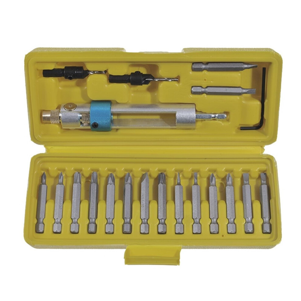Car Tool Set 20Piece Screwdriver Bit Set With Toolbox For Home Maintenance And Auto Yellow 19.5X7.5x4.4cm 9199774432832