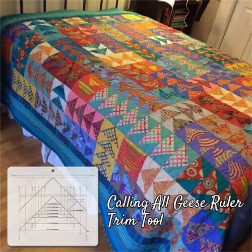 (B) Flying Geese Trim Cutting Ruler Triangular Quilted Patchwork Ruler--1PC 2