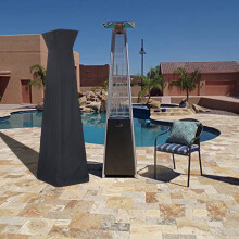 (Black) Heavy Duty Outdoor Garden Patio Heater Dirt Cover Protector