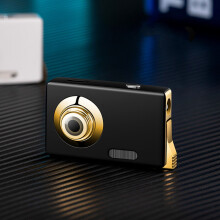 (Black) Inflatable Red Flame Lighter,and Personalized Camera Design, Transparent And Visible Illuminated Compartment