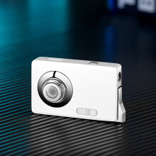 (Silver) Inflatable Red Flame Lighter,and Personalized Camera Design, Transparent And Visible Illuminated Compartment