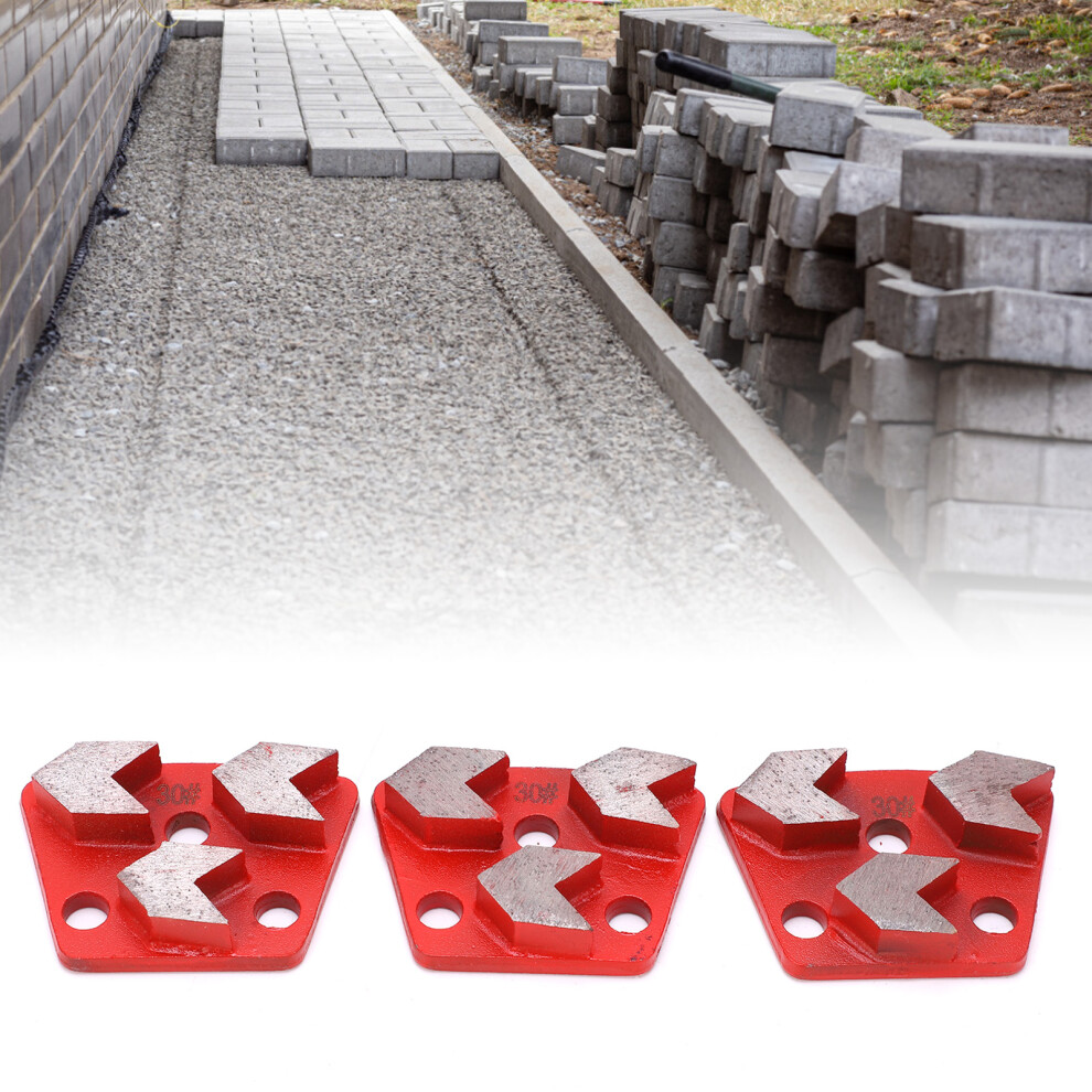 Trapezoid 3Pcs Diamond Grinding Shoes 30# Red Concrete Aggressive Cutting 8311378157176