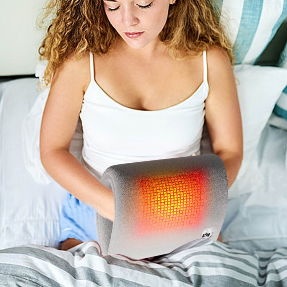 (Gray) Digital Hot Water Bag Graphene Heating Constant Temperature Warm Hands Knee Pads Waist And Stomach Waterless Portable Warm Handbag