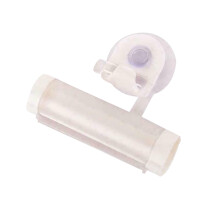 (White) Rolling Toothpaste Dispenser Tube Squeezer Sucker Hanger Gadget Tool