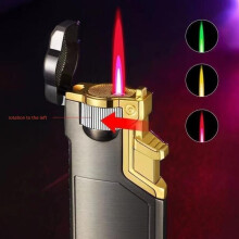 (B) Convertible Flame Color Direct-Torch Lighter Accessories Three-Color Flame