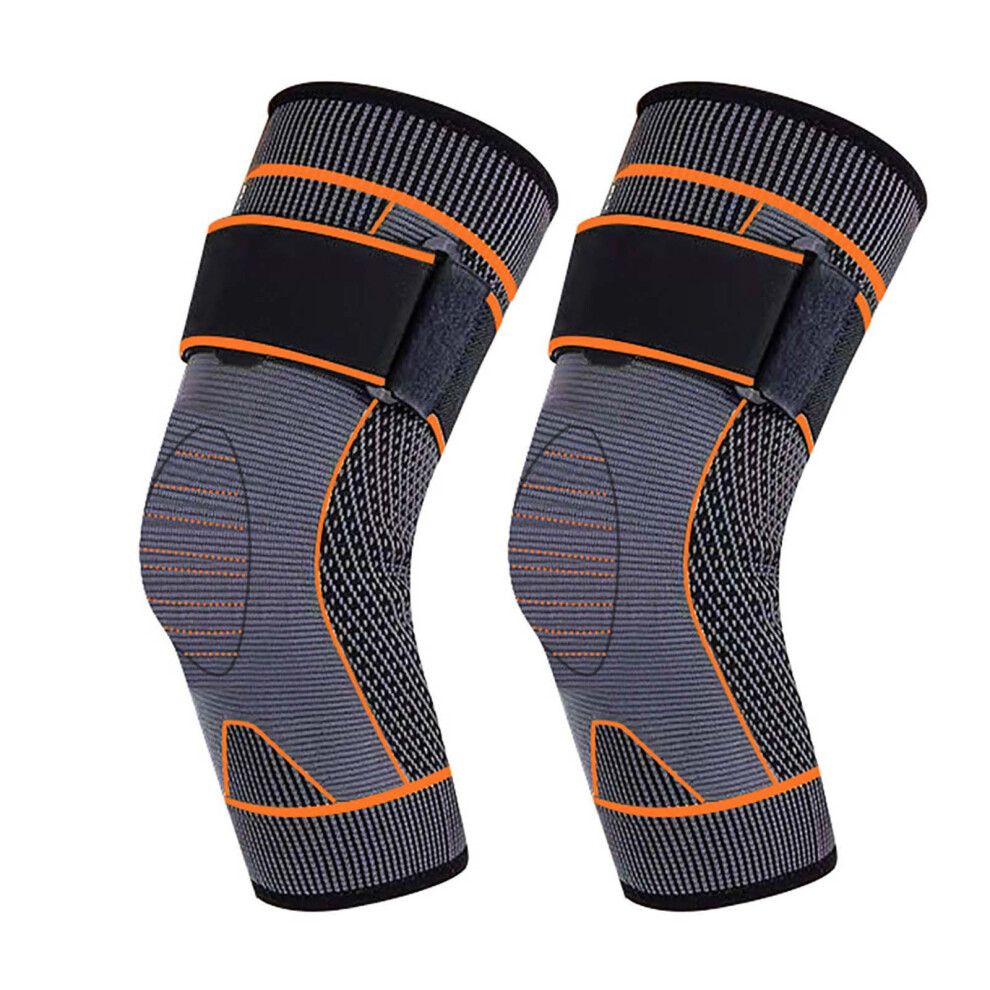 (Orange) Acupressure Self-heating Shaping Knee Sleeve,Self Heating Knee Pads
