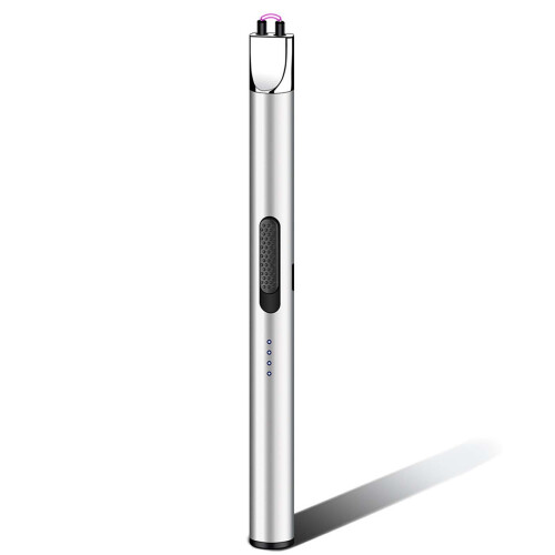 (Silver) Type-C Charging Igniter Kitchen Igniter Outdoor Barbecue Camping Lighter Windproof