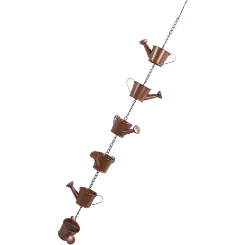 Rain Chain Rustproof Iron with Decorative Watering Cans for Gutter Downspout and Garden Yard 2
