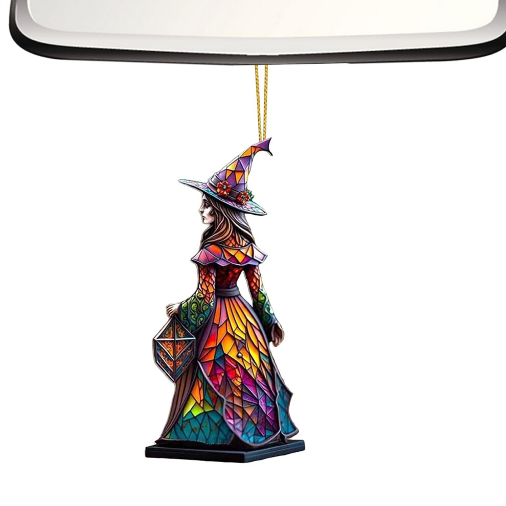 Witch Car Charm Acrylic Rearview Mirror Pendant With Unique Design For Car Interior Decoration 9347817357462