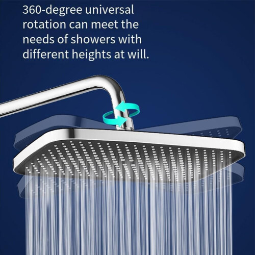 Pressure Ceiling Mount Shower Head, Easy Installation, ABS Material, Refreshing Shower Experience (Silver) 1