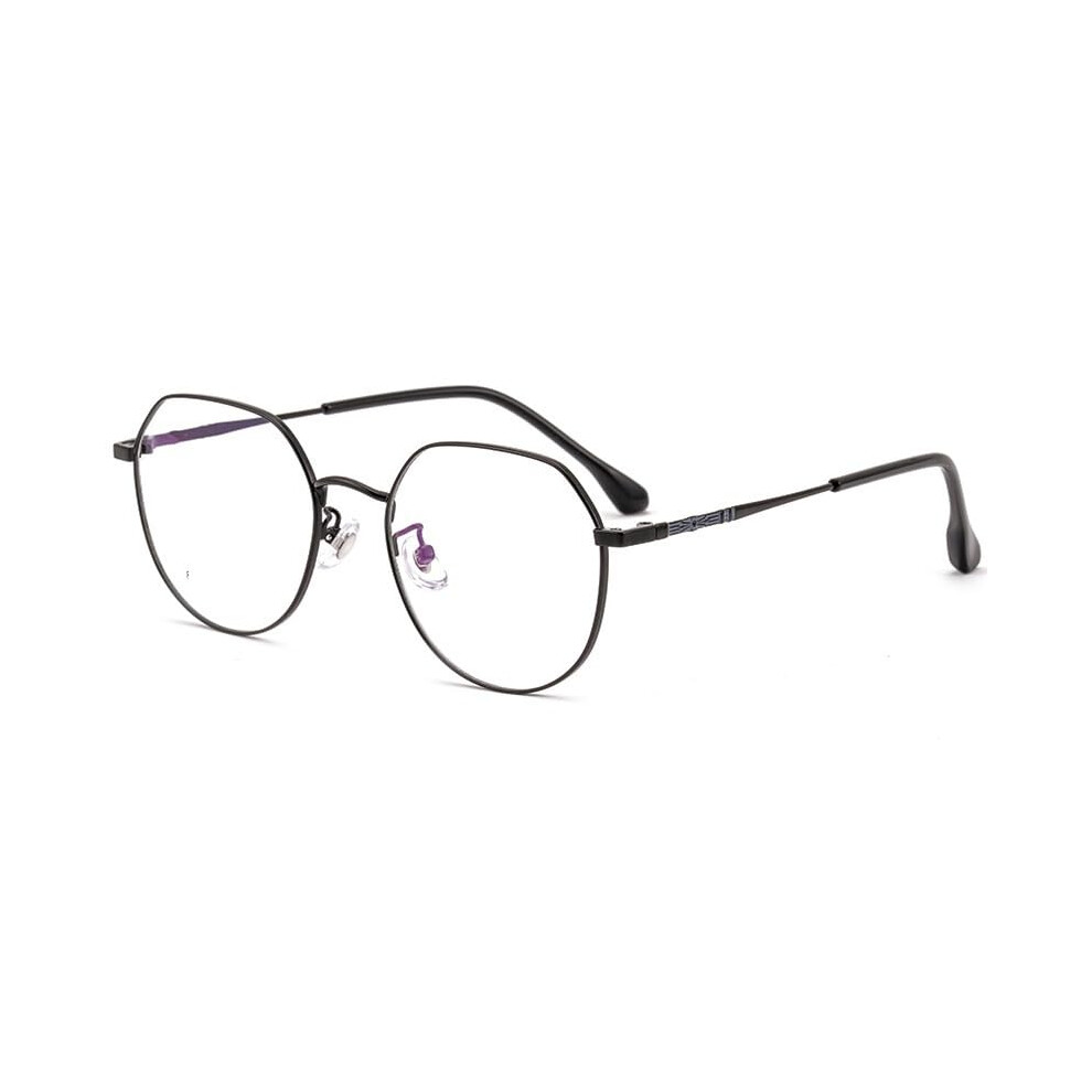 Blue/Light/Black Oversized Round Metal Blocking Reading Glasses +2.00 Computer Readers