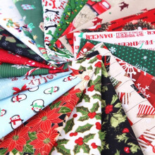 Holiday Themed Cotton Cloth For Sewing Mini Accessories Cushions And Crafts, 10 Pieces, 5 Random Colors
