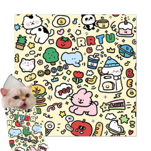 Cat Grooming Wrap Adherent Fabric Swaddle Cat Wrap Adhesive AntiBite Outdoor Portable Restraint 35x35 cm