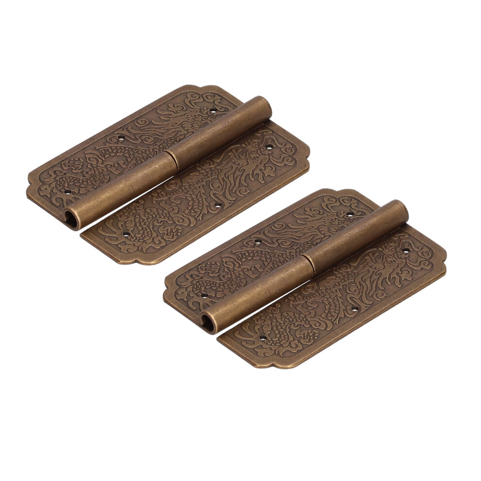 Brass Cabinet Hinges 2Set Retro Antique Hardware For Jewelry Box & Furniture 5061378160067