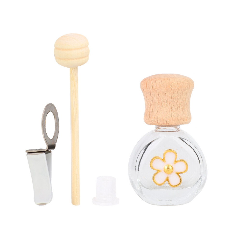 Refillable Car Air Freshener Car Diffuser Vent Clip Empty Glass Perfume Bottles Transparent Design With Flower Decoration Essential Oil Car Freshener 9482828240782